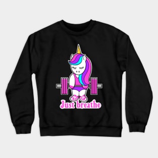 unicorn fitness, barbell unicorn, gym girl, fitness girl Crewneck Sweatshirt